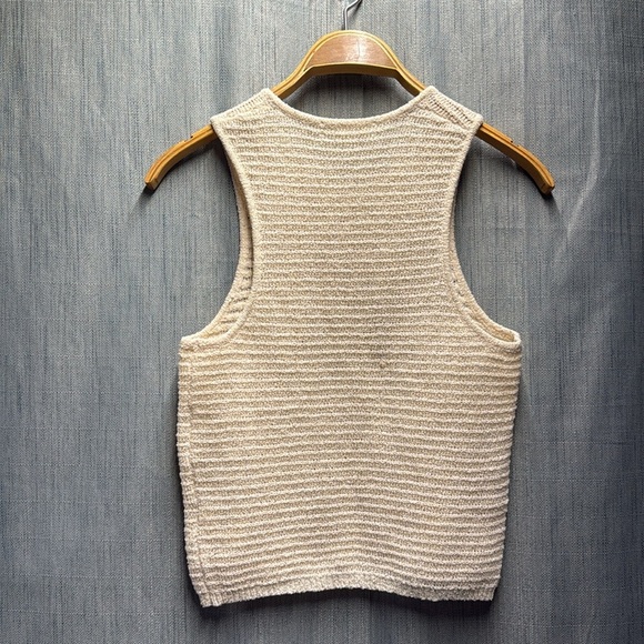 🏴 OAK + FORT Cream Tank Top / crop style size medium - Picture 6 of 7
